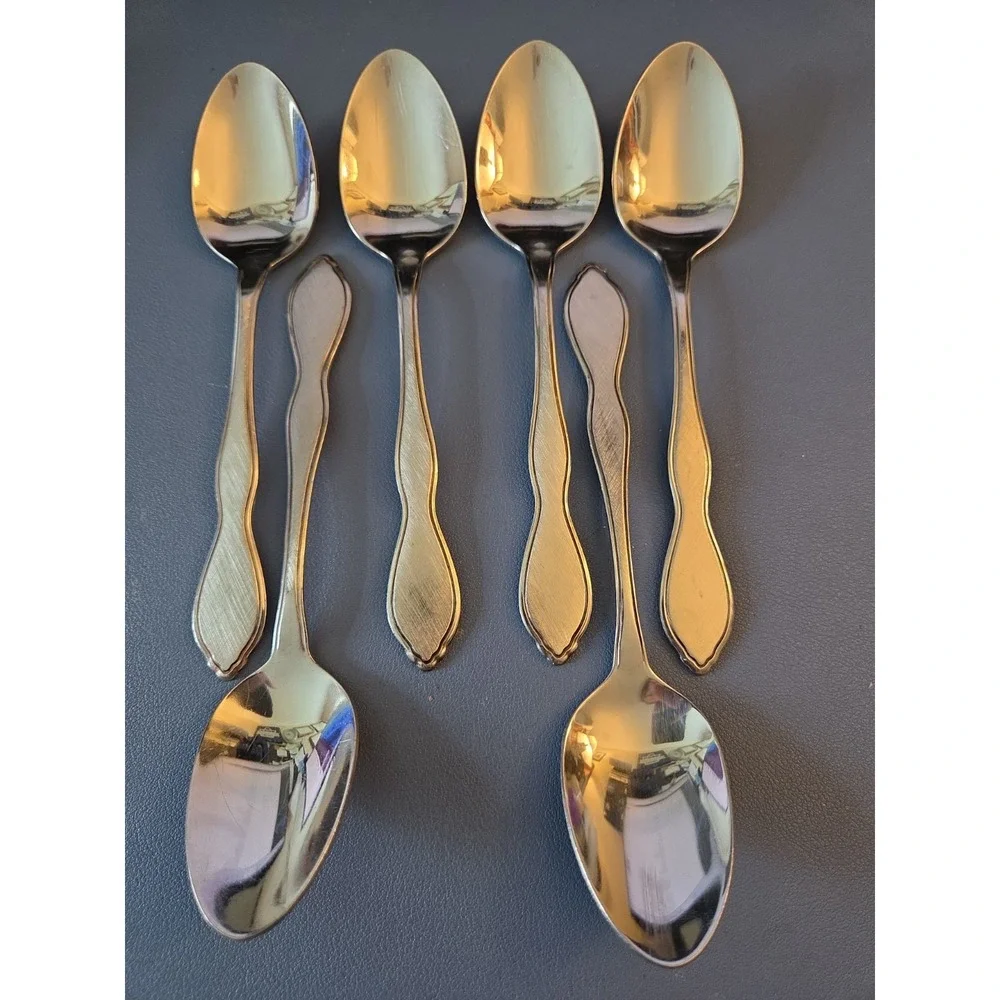 Oneida Ltd 1881 Rogers Set Of 6 Stainless Twilight Satin TeaSpoons